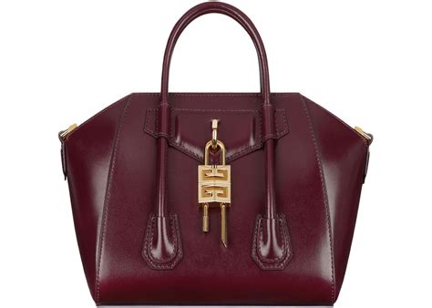 givenchy antigona oxblood red|GIVENCHY Antigona mini leather top handle bag .